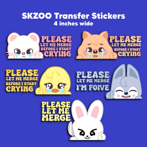 “Small” 4 Inch Stray Kids SKZoo transfer stickers